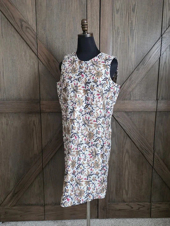 Tory Burch Cream Floral Sleeveless Dress - Picture 1 of 5